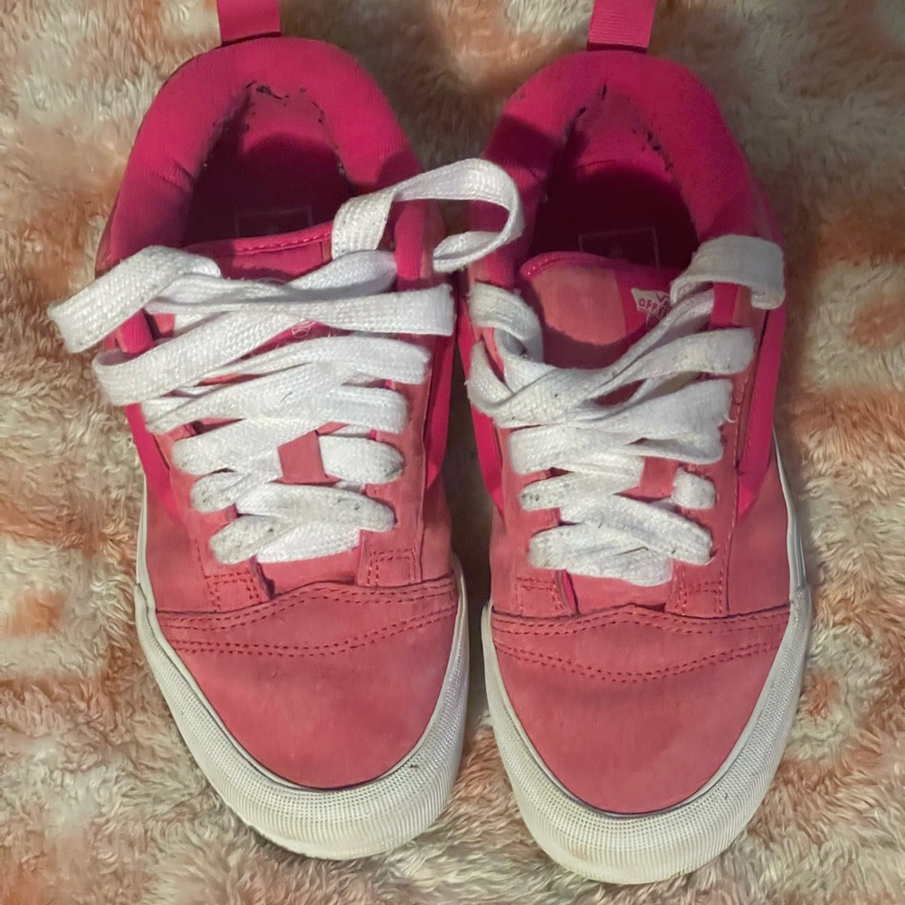 Vibrant Pink Vans with White Accents